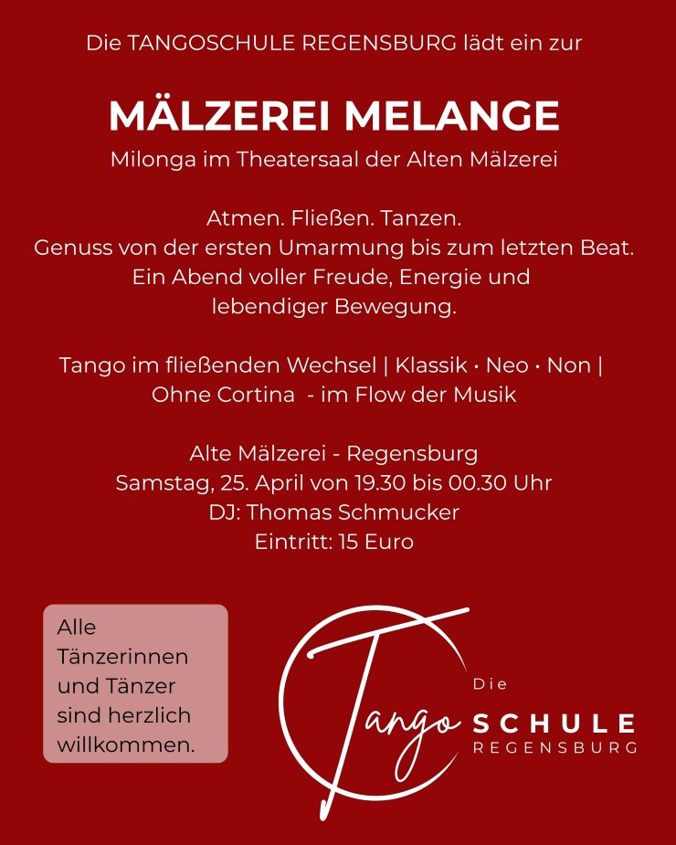 Flyer 20 Jahre Tangoschule Regensburg